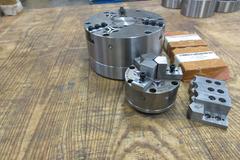 6" and 3" MicroCentric Precision Air Chuck, Model 6-120-3, Comes with 2 New Sets of Top Jaws, Model 3-50-3 comes with Extra Soft Jaws