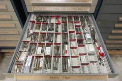 Stanley Vidmar 17-Drawer Cabinet Packed with Drills, Taps, Dies, Metric Drills, Metric Taps and MORE