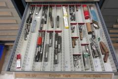 Stanley Vidmar 17-Drawer Cabinet Packed with Drills, Taps, Dies, Metric Drills, Metric Taps and MORE