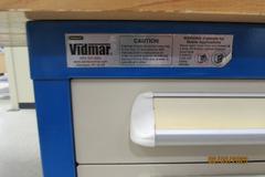 Stanley Vidmar Cabinet Base Work Bench with Maple Top, Work Light & Power Strip