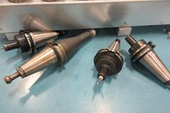 Cat 40 Tool Holders (44), Mostly End Mill Type, (4) 5) Keyless Chuck, (1) Shell Mill.  Rack Included
