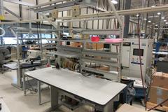 Power Adjustable Height Work Bench with Shelves and Light