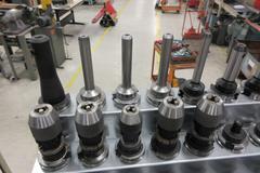 Cat 40 Tool Holders (44), Mostly End Mill Type, (4) 5) Keyless Chuck, (1) Shell Mill.  Rack Included