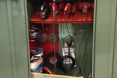 Power and Pneumatic Tools with Cabinet: Drills, Impact Wrench, Saw, Sanders, Pneumatic Router and More