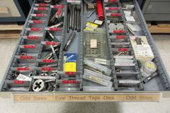 Stanley Vidmar 17-Drawer Cabinet Packed with Drills, Taps, Dies, Metric Drills, Metric Taps and MORE