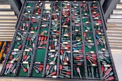 Machines Used | Inch Plug Gages in 12 drawer Vidmar Cabinet, .255-.549