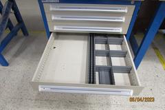 Stanley Vidmar Cabinet Base Work Bench with Maple  Top, Work Light & Power Strip 