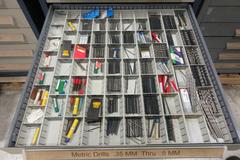 Stanley Vidmar 17-Drawer Cabinet Packed with Drills, Taps, Dies, Metric Drills, Metric Taps and MORE