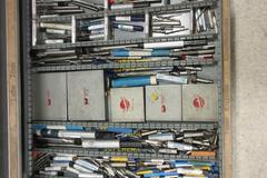 HUGE LOT OF PERISHABLE TOOLING WITH CABINET.  Separated, Labeled & On Pallet.  End Mills, Reamers, Drills, Radius Cutters, Inserts, Carbide and MUCH MORE.  DON"T MISS THIS!! 