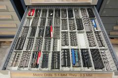 Stanley Vidmar 17-Drawer Cabinet Packed with Drills, Taps, Dies, Metric Drills, Metric Taps and MORE