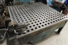 5'x5' Acorn Welding Table with Downdraft Fume Collector & Wilton 4" Bench VIse