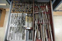11-Drawer Stanley Vidmar Cabinet with Contents of Tap & Die wrenches, Expandable Reamers, Taps, Laps, Extrusion Hardware, Drill Blanks and More