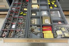 Stanley Vidmar 17-Drawer Cabinet Packed with Drills, Taps, Dies, Metric Drills, Metric Taps and MORE