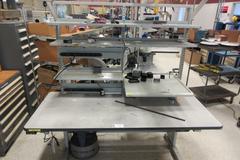 Power Adjustable Height Work Bench with Shelves and Light