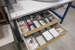 Vidmar 6-Drawer Work Bench with Upper Shelf and Fume Snorkel