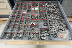 Stanley Vidmar 17-Drawer Cabinet Packed with Drills, Taps, Dies, Metric Drills, Metric Taps and MORE