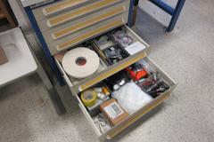 Vidmar 6-Drawer Work Bench with Upper Shelf and Fume Snorkel