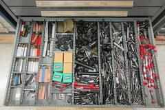 HUGE LOT OF PERISHABLE TOOLING WITH CABINET.  Separated, Labeled & On Pallet.  End Mills, Reamers, Drills, Radius Cutters, Inserts, Carbide and MUCH MORE.  DON"T MISS THIS!! 