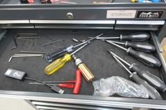 Rock River Rolling Tool Chest with Upper Box and Contents of Hand Tools