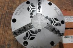6" and 3" MicroCentric Precision Air Chuck, Model 6-120-3, Comes with 2 New Sets of Top Jaws, Model 3-50-3 comes with Extra Soft Jaws