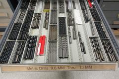 Stanley Vidmar 17-Drawer Cabinet Packed with Drills, Taps, Dies, Metric Drills, Metric Taps and MORE