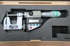 2 Mitutoyo Digital 0 - 1" Pin Anvil Micrometers .00005" Graduation, In Plastic Cases