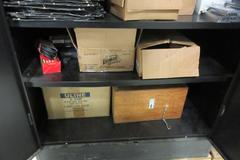 2-Door Metal Cabinet with Contents