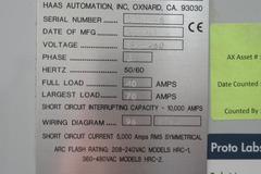Haas VM-3 CNC Vertical Machining Center with 12,000 RPM CT-40 Spindle, 40 Station Side Mount Tool Changer, Probing, 1000 PSI TSC, High Speed Machining, Mist Collector,  Chip Auger.