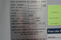 Haas VM-3 CNC Vertical Machining Center with 12,000 RPM CT-40 Spindle, 40 Station Side Mount Tool Changer, Probing, 1000 PSI TSC, High Speed Machining, Mist Collector,  Chip Auger.