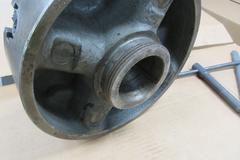 Cushman 12", Independent 4 Jaw Lathe Chuck w/ T-Handle and Spanner Wrench, 4-1/2" Threaded Mount