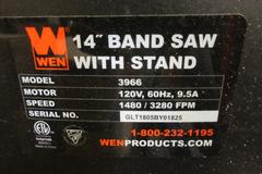 Wen 3966 14" Vertical Band Saw with Stand, 110 Volt