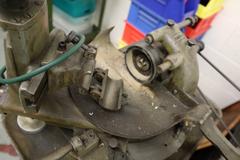 Henri Hauser Model 244 Bench Model Carbide Wheel Grinder With Pedestal Base