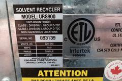 Uni-Ram URS900SS Solvent Recycler, 8 to 10 Hour Cycle Time