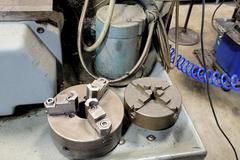 Hardinge HC Chucking Lathe with 2-Axis DRO, Swing Down Threading Attachment, Tooling & Chucks