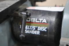 Delta Combination Belt / Disc Grinder, 1" Belt, 5" Disc, Tilt Tables, 1/4 HP - with Extra Belts