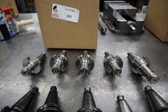 Cat 40 Taper Tool Holders: (5) Pioneer ER16 Collet Holders, (5) Command ER16 Collet Holders