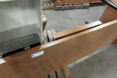 Long Laminate Woodgrain Office Table with Single and Double Attached Drawers