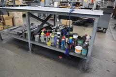 Heavy Duty Steel Mold Table w Wilton 4.5" Bench Vise, 40 Taper Tool Vise, Lower Shelf