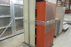 Cabinets & Shelving Including: (2) 2-Door Metal cabinets, (2) Metal Shelves, (1) Wooden Shelf