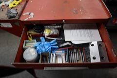 Kennedy Rolling Tool Cabinet with Contents of Perishable Tooling, Bolts, etc, and Side Shelf