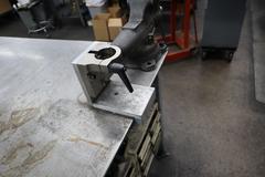 Heavy Duty Steel Mold Table w Wilton 4.5" Bench Vise, 40 Taper Tool Vise, Lower Shelf