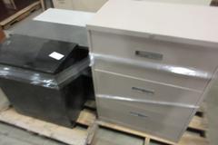 File Cabinets and Shelves, (2) Pallets