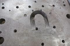 Large Steel Angle Fixture Plate with 1/2-13 Mounting Holes, Approximately 20 Degrees