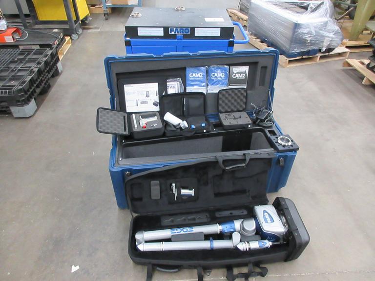 FARO EDGE Portable CMM Arm with Rolling Granite Base, Hard Sided Travel Case and Various Accessories