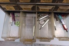 Inside and Outside Thread Gages with Organizer.  3-56NF to 5/8-11