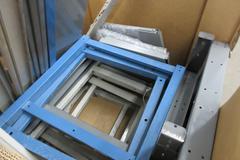 Metal Work Bench Legs, Shelves, and Cross Braces,  Gaylord Box Full