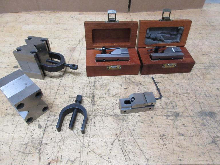 Hermann Schmidt 1.5" Tool Makers Vises (2pcs), 1" Tool Makers Vise, Precision Ground Matched Vee Blocks (2pcs) 2.75"x1.75"x2.5"