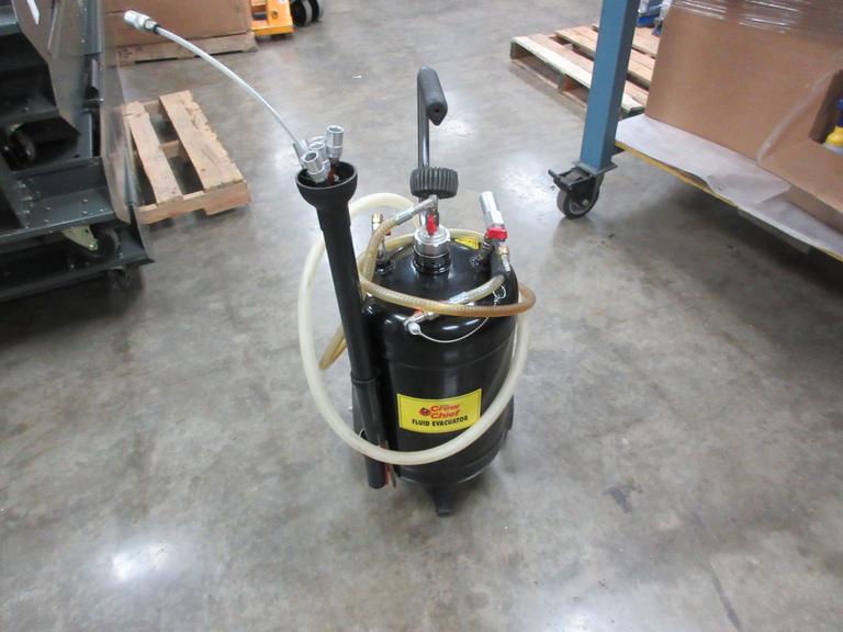 Crew Chief 6 Gallon Portable Pneumatic Powered Fluid Evacuator System, Vacuum Hose, Suction Probes, and Suction Tube