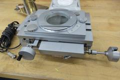 Nikon Toolmaker's Microscope Stage with Cable. (One Handle Damaged); Powder Flow Tester, Olympus Microscope Frame