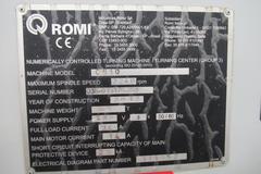 Romi C510 CNC 20" x 60" CNC Engine Lathe, Seimens 802D Control, 8 Station Programmable Tool Turret, Tailstock